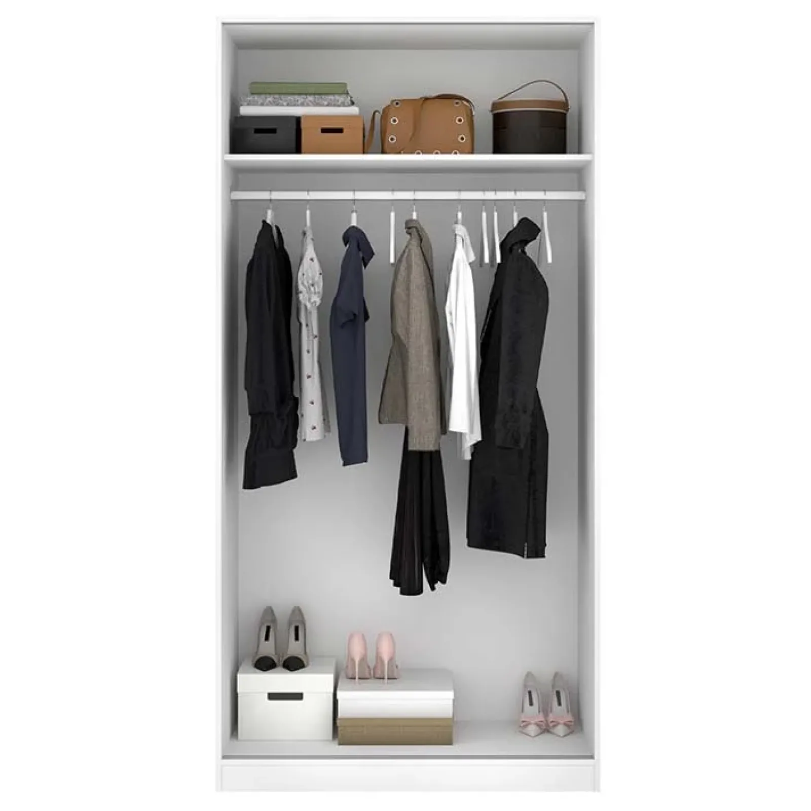 Garnero Arredamenti Armadio Cameretta|Armadio Ante Scorrevoli-Armadio 100x204h cm 2 ante scorrevoli Royal Bianco Lucido