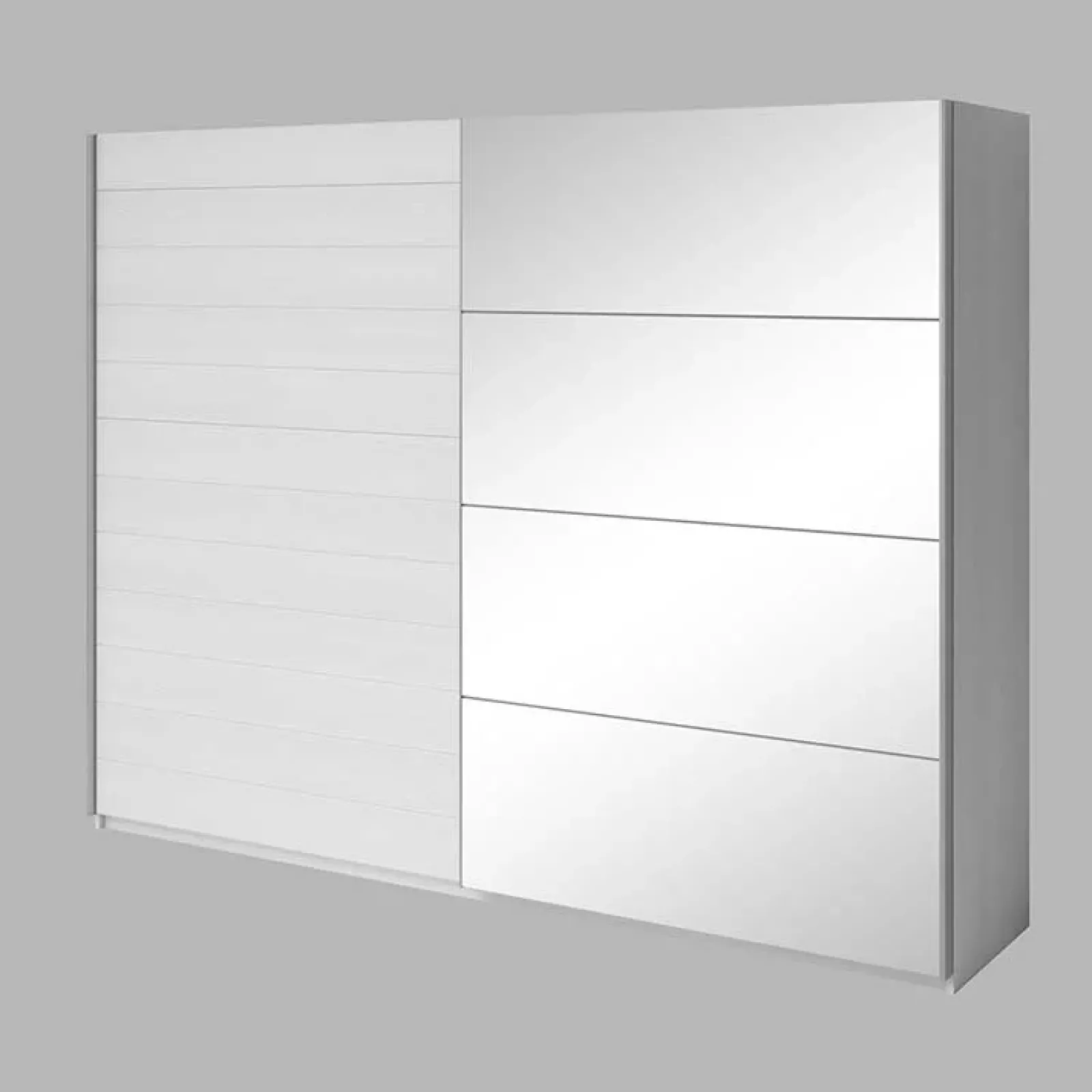 Garnero Arredamenti Armadio Ante A Specchio|Armadio Ante Scorrevoli-Armadio 270x210h cm 2 ante scorrevoli con specchio Cortina Gihome® Bianco Frassinato