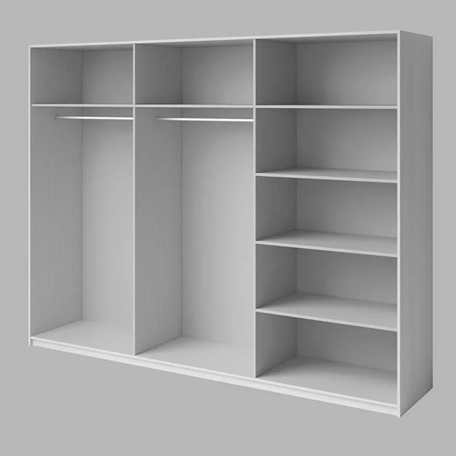 Garnero Arredamenti Armadio Ante A Specchio|Armadio Ante Scorrevoli-Armadio 270x210h cm 2 ante scorrevoli con specchio Cortina Gihome® Bianco Frassinato