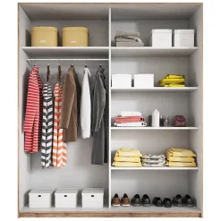 Garnero Arredamenti Armadio Ante A Specchio|Armadio Ante Scorrevoli-Armadio 221x210h cm 2 ante scorrevoli rovere bianco opaco Logan Gihome®