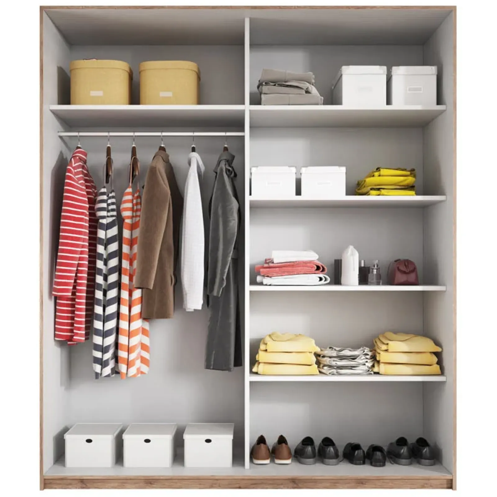 Garnero Arredamenti Armadio Ante A Specchio|Armadio Ante Scorrevoli-Armadio 221x210h cm 2 ante scorrevoli rovere bianco opaco Logan Gihome®