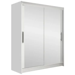 Garnero Arredamenti Armadio Ante A Specchio-Armadio 150x200h cm 2 ante scorrevoli con specchio bianco Lunysia