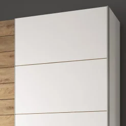 Garnero Arredamenti Armadio Ante Scorrevoli|Guardaroba-Armadio 220x210h cm 2 ante scorrevoli bianco opaco rovere Nexus Gihome®
