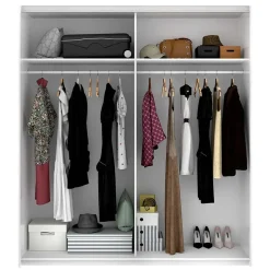 Garnero Arredamenti Armadio Cameretta|Armadio Ante Scorrevoli-Armadio 180x204h cm 2 ante scorrevoli bianco lucido Royal