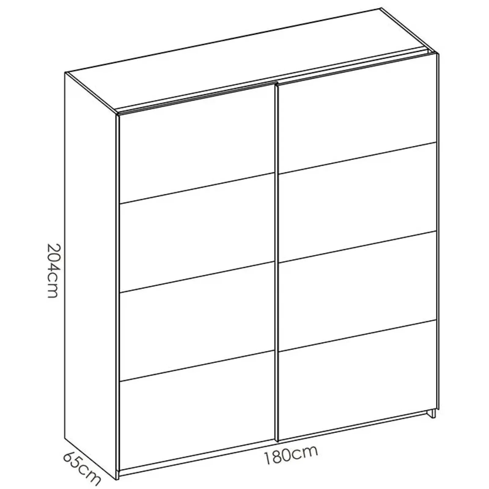Garnero Arredamenti Armadio Cameretta|Armadio Ante Scorrevoli-Armadio 180x204h cm 2 ante scorrevoli bianco lucido Royal