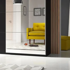 Garnero Arredamenti Armadio Ante A Specchio|Armadio Ante Scorrevoli-Armadio 221x210h cm 2 ante scorrevoli Pascal Gihome® Nero Opaco