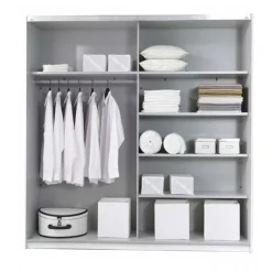 Garnero Arredamenti Armadio Ante A Specchio|Armadio Ante Scorrevoli-Armadio 221x210h cm 2 ante scorrevoli Pascal Gihome® Nero Opaco