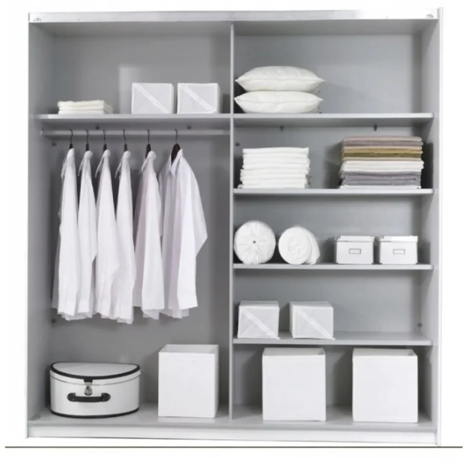 Garnero Arredamenti Armadio Ante A Specchio|Armadio Ante Scorrevoli-Armadio 221x210h cm 2 ante scorrevoli con specchio bianco Pascal Gihome® Bianco Opaco