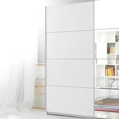 Garnero Arredamenti Armadio Ante A Specchio|Armadio Ante Scorrevoli-Armadio 221x210h cm 2 ante scorrevoli con specchio bianco Pascal Gihome® Bianco Opaco