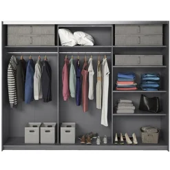 Garnero Arredamenti Armadio Ante A Specchio|Armadio Ante Scorrevoli-Armadio 270x210h cm 2 ante scorrevoli con specchio Cortina Gihome® Ossido