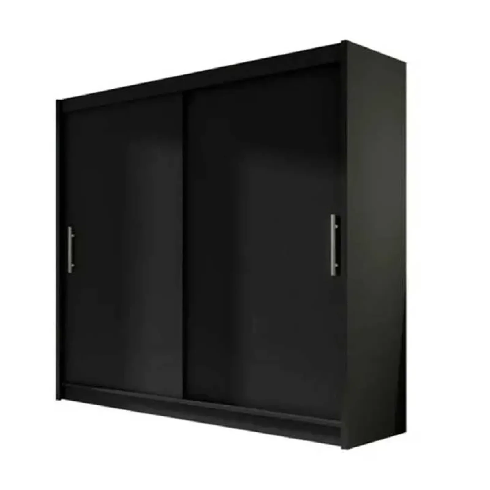 Garnero Arredamenti Armadio Ante Scorrevoli|Guardaroba-Armadio 180x215h cm 2 ante scorrevoli design moderno nero Aisha Nero Opaco