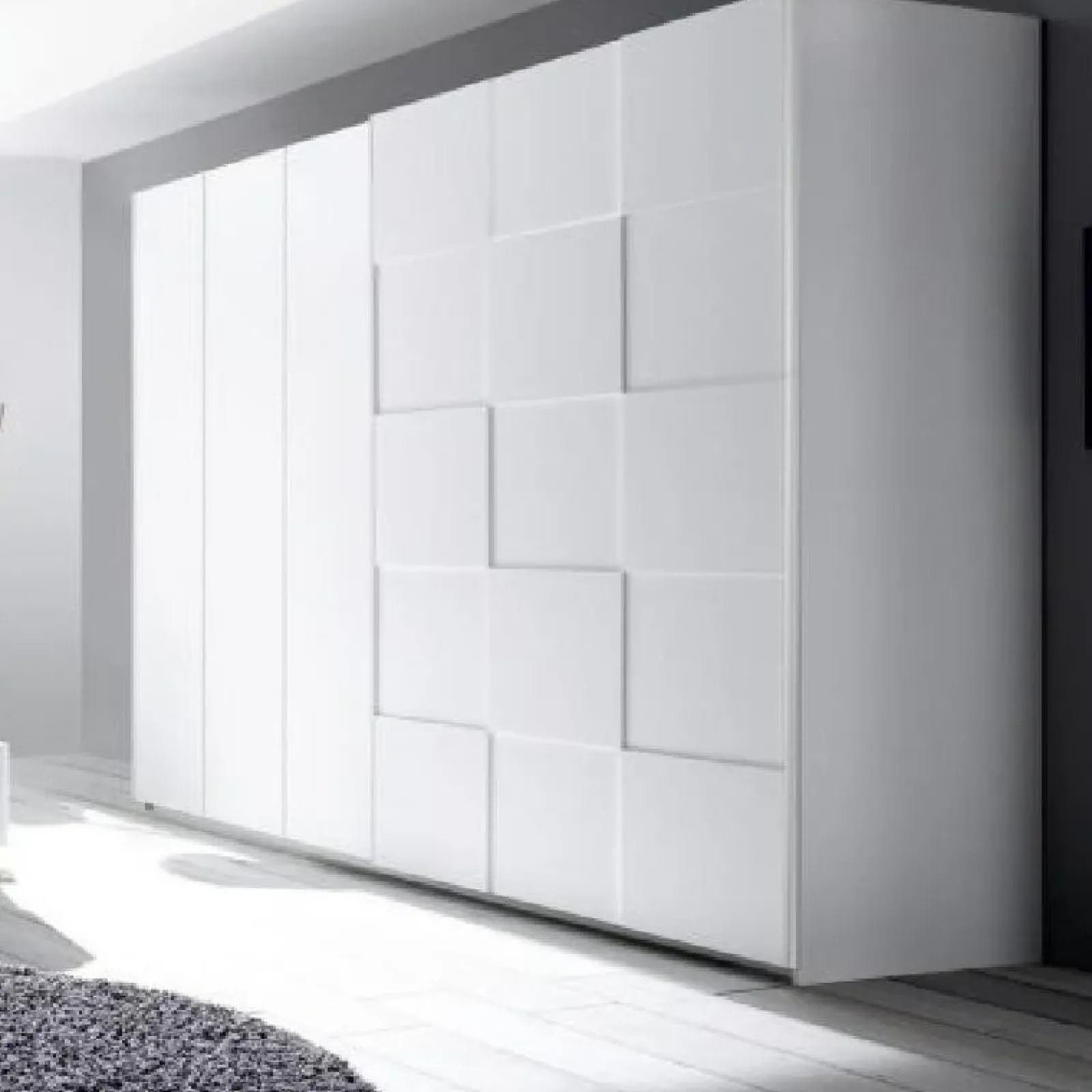 Garnero Arredamenti Armadio Cameretta|Armadio Ante Scorrevoli-Armadio 243x230h cm 2 ante scorrevoli bianco opaco Obsession Enjoy