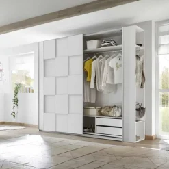 Garnero Arredamenti Armadio Cameretta|Armadio Ante Scorrevoli-Armadio 243x230h cm 2 ante scorrevoli bianco opaco Obsession Enjoy