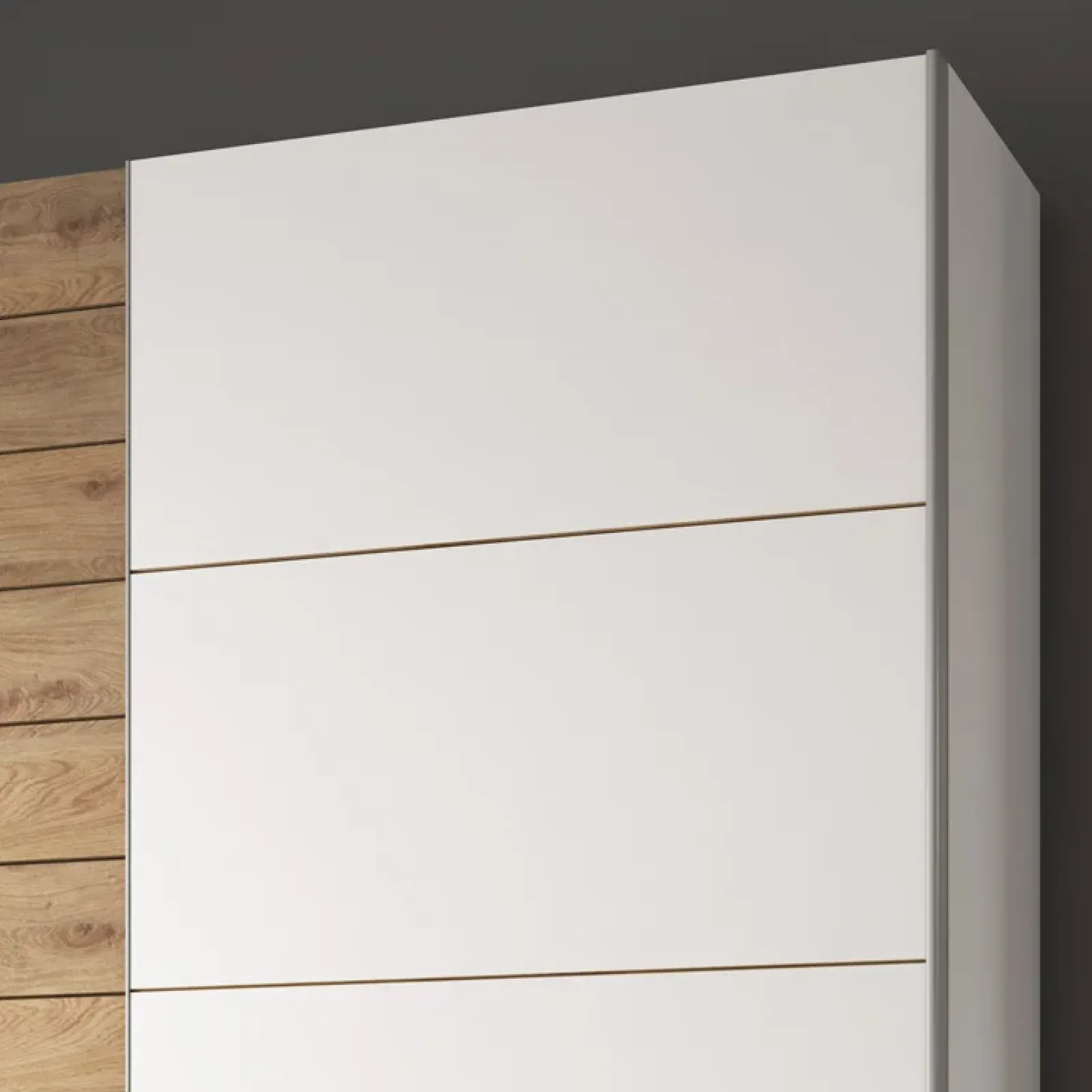 Garnero Arredamenti Armadio Ante Scorrevoli|Guardaroba-Armadio 200x210h cm 2 ante scorrevoli bianco rovere Nexus Gihome®