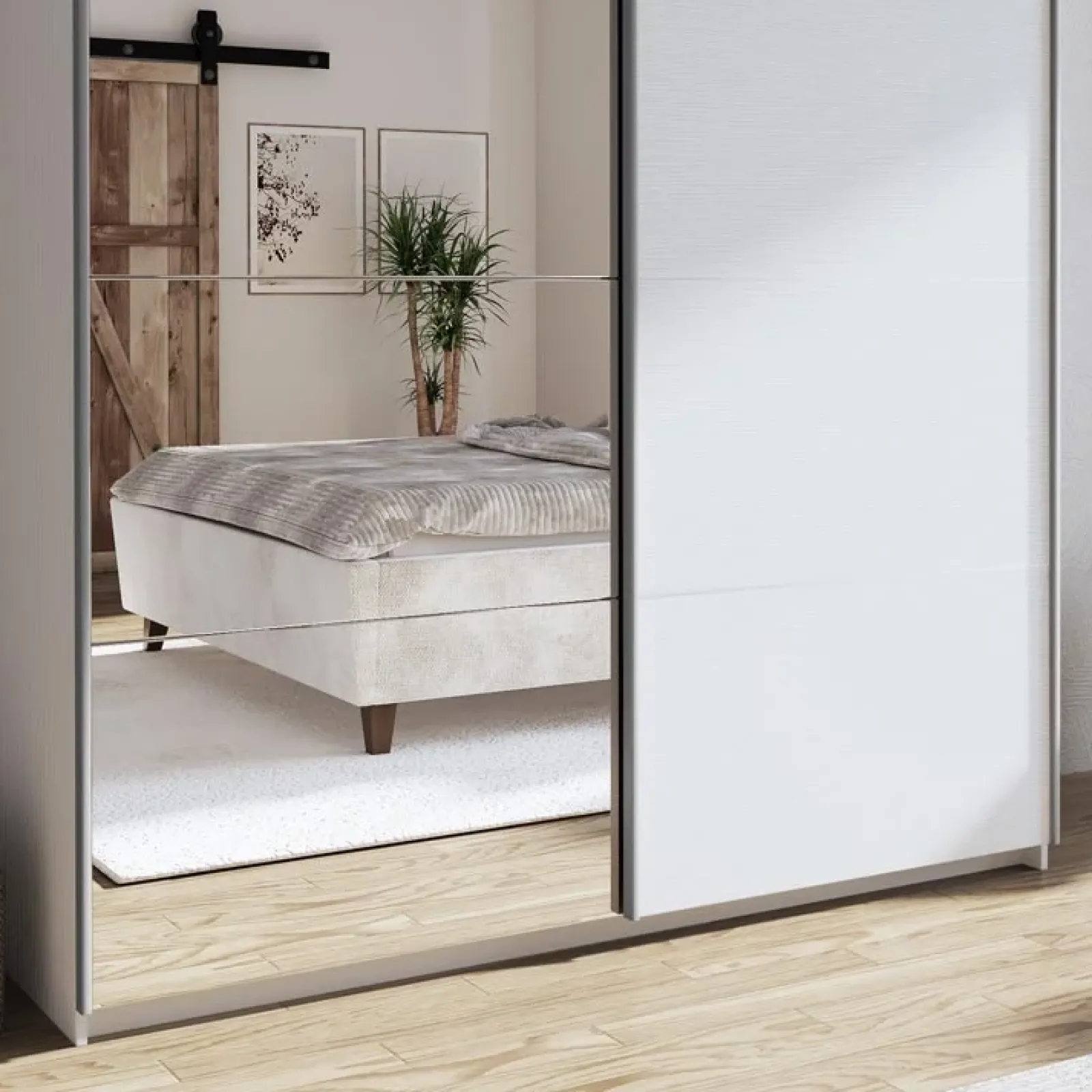 Garnero Arredamenti Armadio Ante A Specchio|Armadio Ante Scorrevoli-Armadio 180x219h cm 2 ante scorrevoli moderno  Caracas Bianco Frassinato