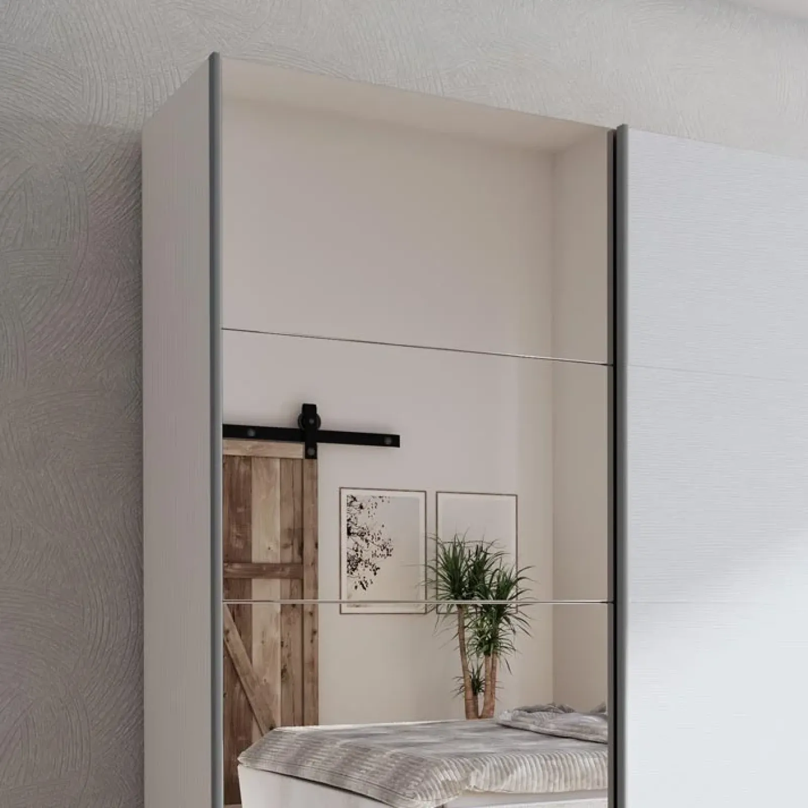 Garnero Arredamenti Armadio Ante A Specchio|Armadio Ante Scorrevoli-Armadio 180x219h cm 2 ante scorrevoli moderno  Caracas Bianco Frassinato