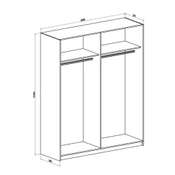 Garnero Arredamenti Armadio Ante A Specchio|Armadio Ante Scorrevoli-Armadio 180x219h cm 2 ante scorrevoli moderno  Caracas Bianco Frassinato