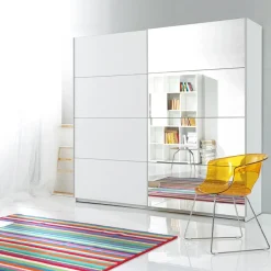 Garnero Arredamenti Armadio Ante A Specchio|Armadio Ante Scorrevoli-Armadio 200x210h cm 2 ante scorrevoli con specchio bianco opaco Pascal Gihome®