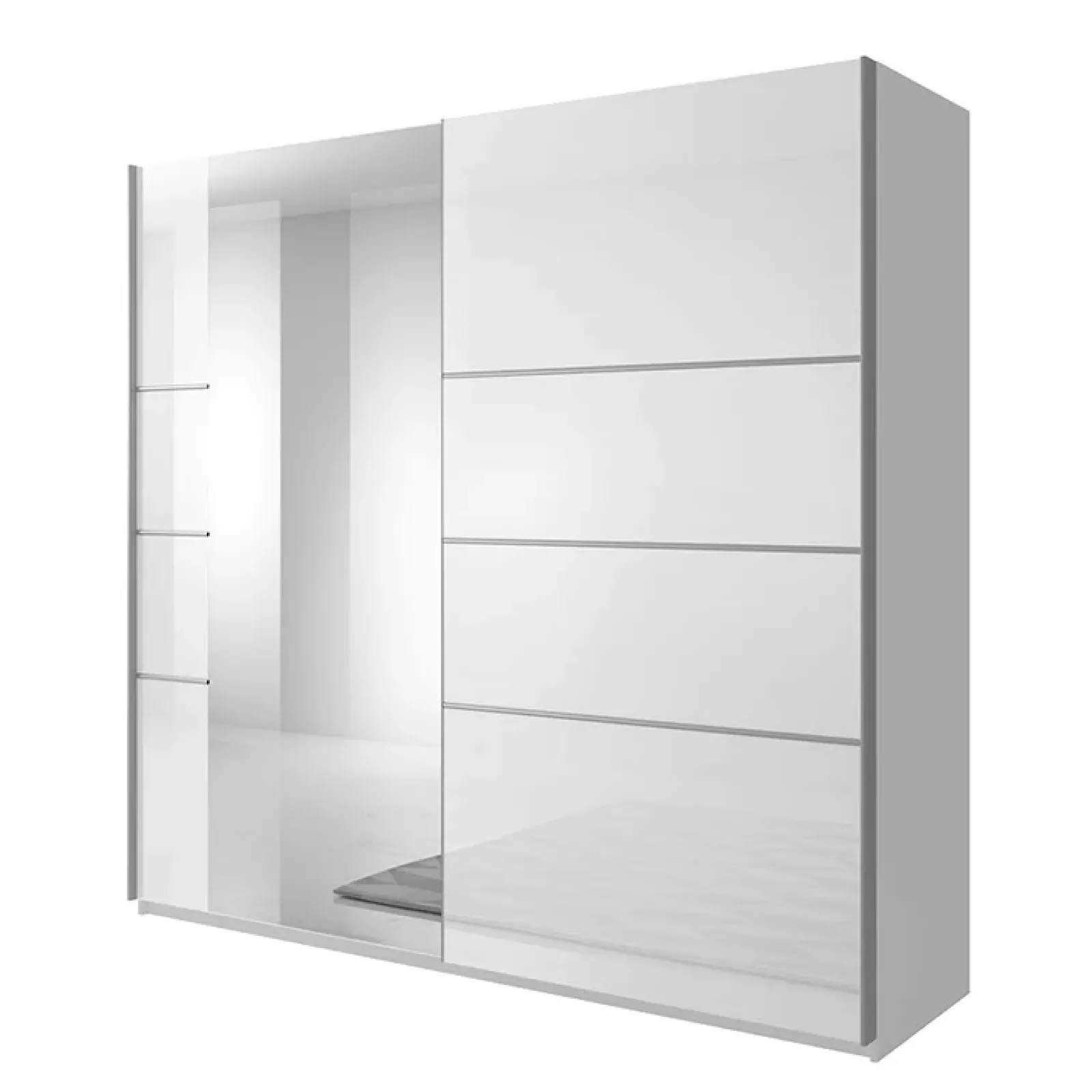 Garnero Arredamenti Armadio Ante A Specchio|Armadio Ante Scorrevoli-Armadio 221x210h cm 2 ante scorrevoli con specchio bianco lucido Marcus Gihome®