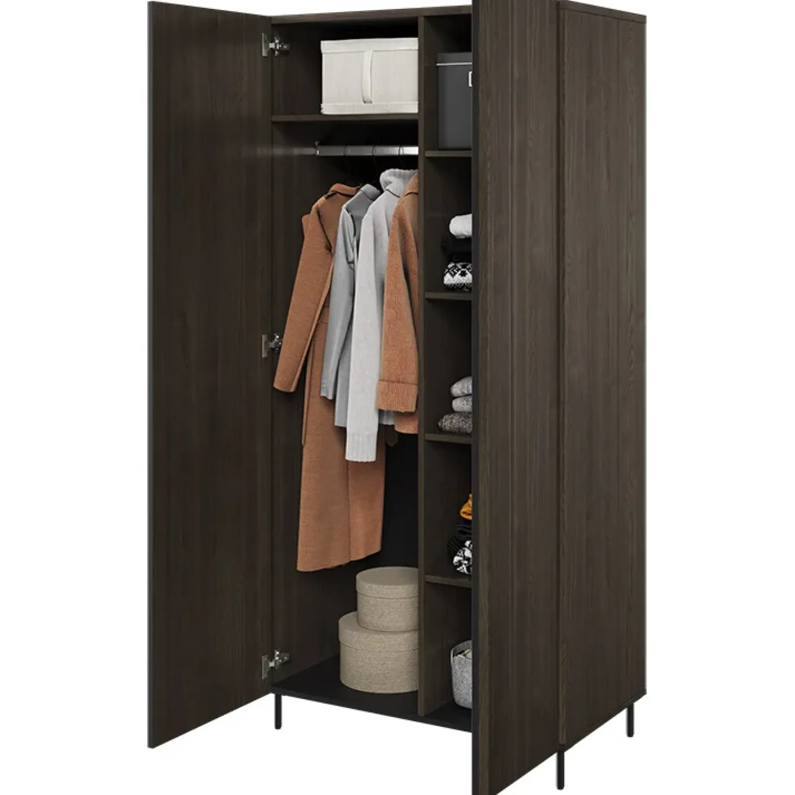 Garnero Arredamenti Armadi E Madie Ingresso|Armadio Ante Battenti-Armadio 92x196h cm 2 ante wengè Blackwood