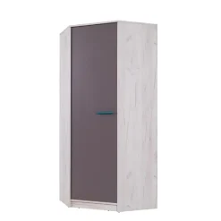Garnero Arredamenti Armadio Cameretta-Armadio 85x195h cm ad angolo cameretta pino bianco grigio blu Maya Gihome®