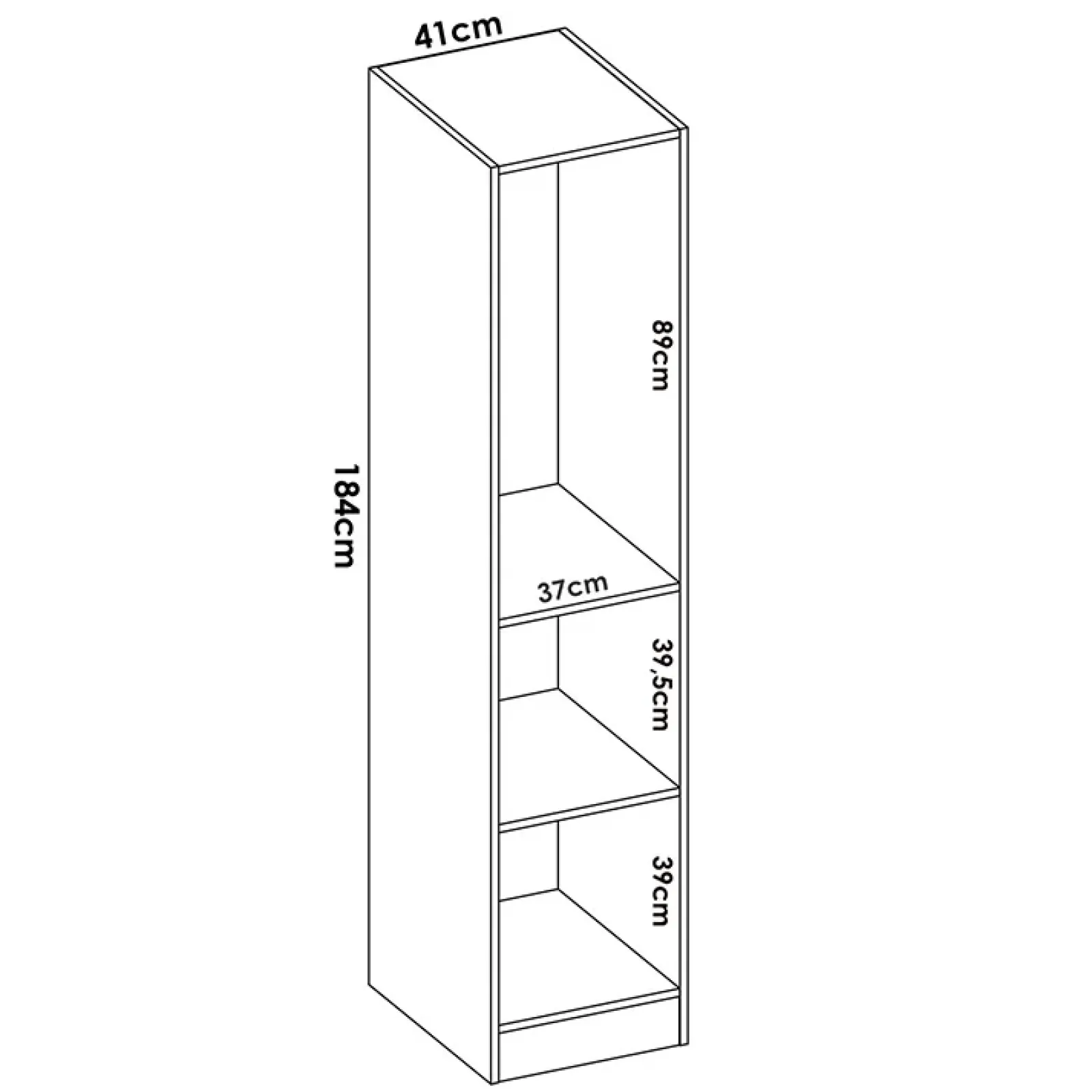 Garnero Arredamenti Armadio Ante Battenti|Guardaroba-Armadio 41x184h cm con barra appendiabiti legno bianco Juan Bianco Opaco