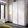 Garnero Arredamenti Armadio Ante Scorrevoli|Guardaroba-Armadio 120x204h cm due ante scorrevoli bianco Daniel