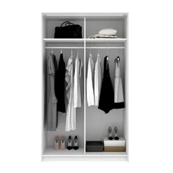 Garnero Arredamenti Armadio Ante Scorrevoli|Guardaroba-Armadio 120x204h cm due ante scorrevoli bianco Daniel