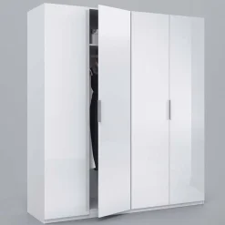 Garnero Arredamenti Armadio Cameretta|Armadio Ante Battenti-Armadio 180x200h cm moderno 4 ante bianco lucido Mike Gihome®