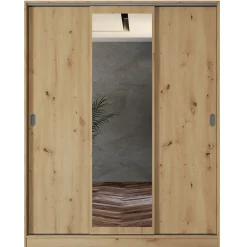 Garnero Arredamenti Armadio Ante A Specchio|Armadio Ante Scorrevoli-Armadio 150x191h cm scorrevole con specchio Collodi Rovere Rustico