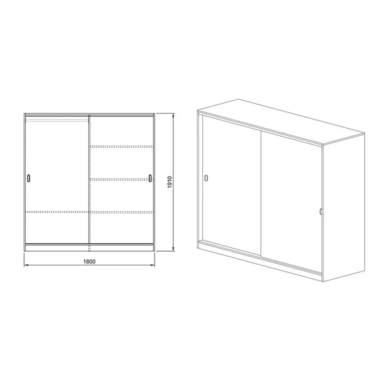 Garnero Arredamenti Armadio Ante Scorrevoli|Guardaroba-Armadio 180x191h cm scorrevole moderno Morante Noce