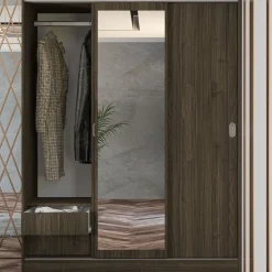 Garnero Arredamenti Armadio Ante A Specchio|Armadio Ante Scorrevoli-Armadio 150x191h cm scorrevole con specchio Collodi Noce