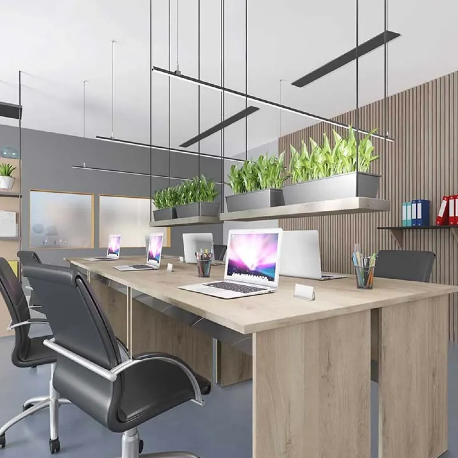 Garnero Arredamenti Arredo Ufficio Completo-Arredo ufficio completo moderno rovere antracite lucido Time 16