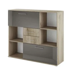 Garnero Arredamenti Arredo Ufficio Completo-Arredo ufficio completo moderno rovere antracite lucido Time 21