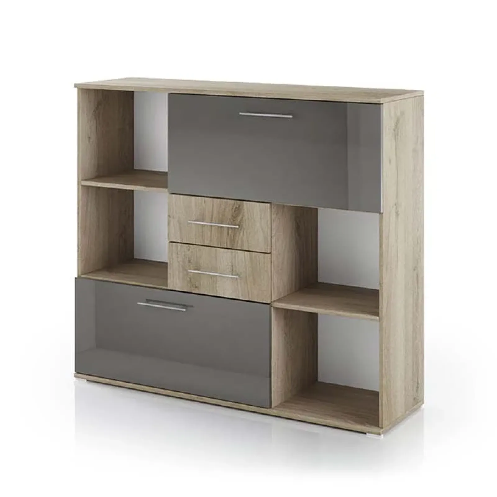 Garnero Arredamenti Arredo Ufficio Completo-Arredo ufficio completo moderno rovere antracite lucido Time 21