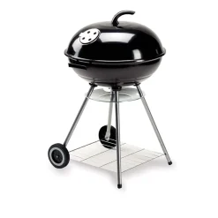 Garnero Arredamenti Barbecue Da Giardino-Barbecue da giardino a carbonella con ruote 56cm in acciaio Flat