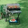 Garnero Arredamenti Barbecue Da Giardino-Barbecue da giardino pieghevole con ruote 84cm acciaio BQ33