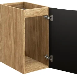 Garnero Arredamenti Pensili Per Bagno-Base bagno sospesa 30x60h cm 1 anta nero rovere Swim Nero - Rovere