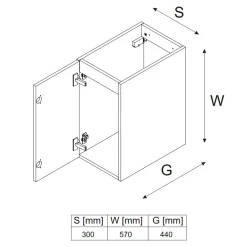 Garnero Arredamenti Pensili Per Bagno-Base bagno sospesa 30x60h cm 1 anta nero rovere Swim Nero - Rovere