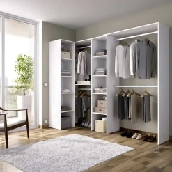Garnero Arredamenti Cabine Armadio-Cabina armadio angolare 228x187h cm 4 scomparti bianco Rincon Bianco Opaco