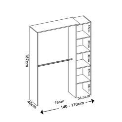 Garnero Arredamenti Cabine Armadio-Cabina armadio angolare 228x187h cm 4 scomparti bianco Rincon Bianco Opaco