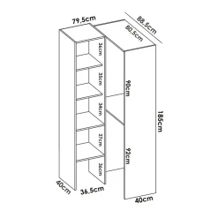 Garnero Arredamenti Cabine Armadio-Cabina armadio angolare 248x187h cm 4 scomparti noce Rincon Rovere