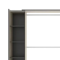 Garnero Arredamenti Cabine Armadio-Cabina armadio estensibile 180x205h cm design aperto con tenda rovere grafite Vivid