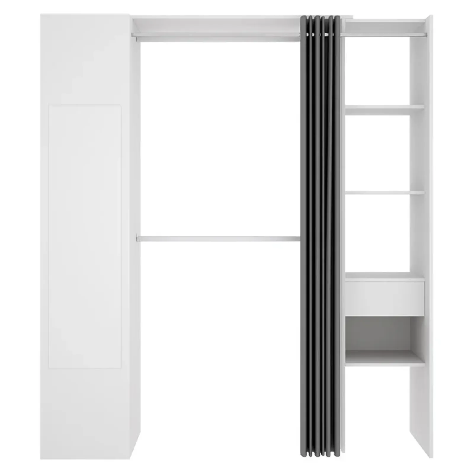 Garnero Arredamenti Cabine Armadio-Cabina armadio 177x205h cm 1 anta con specchio moderno bianco grigio Gonzalo