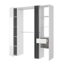 Garnero Arredamenti Cabine Armadio-Cabina armadio 177x205h cm 1 anta con specchio moderno bianco grigio Gonzalo