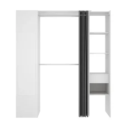 Garnero Arredamenti Cabine Armadio-Cabina armadio 177x205h cm 1 anta con specchio moderno bianco grigio Gonzalo