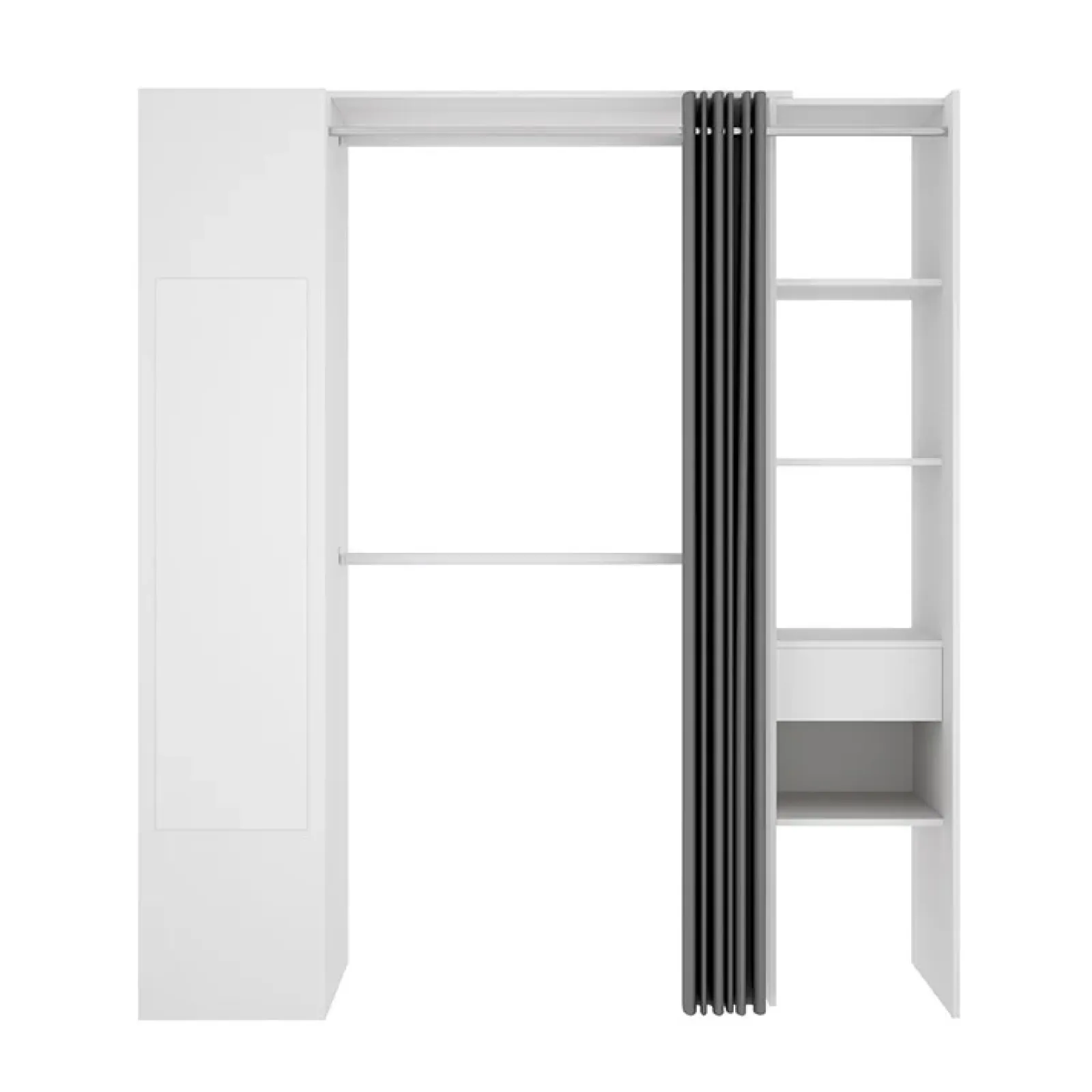 Garnero Arredamenti Cabine Armadio-Cabina armadio 177x205h cm 1 anta con specchio moderno bianco grigio Gonzalo