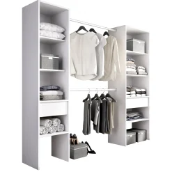 Garnero Arredamenti Cabine Armadio-Cabina armadio 200x185h cm 10 ripiani 2 cassetti allungabile bianco Martin