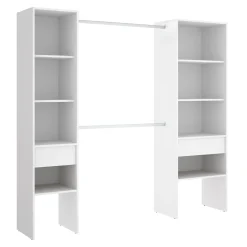 Garnero Arredamenti Cabine Armadio-Cabina armadio 200x185h cm 10 ripiani 2 cassetti allungabile bianco Martin