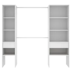 Garnero Arredamenti Cabine Armadio-Cabina armadio 200x185h cm 10 ripiani 2 cassetti allungabile bianco Martin
